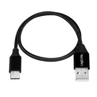 USB 2.0 aansluitkabel, USB (type A) naar micro-USB zwart, 1 m - thumbnail