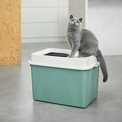 Rotho eco berty kattenbak met boveningang groen/zand