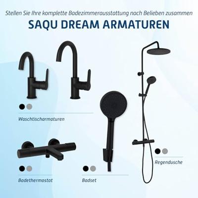 Saqu Dream High wastafelkraan Mat zwart Saqu Dream High wastafelkraan Mat zwart