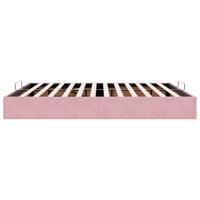 Ottoman bedframe zonder matras 160x200 cm fluweel roze - thumbnail