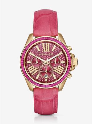 Horlogeband Michael Kors MK2449 Leder Roze 20mm Horlogeband Michael Kors MK2449 Leder Roze 20mm