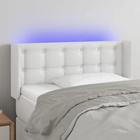 Hoofdbord LED 103x16x78/88 cm kunstleer wit - thumbnail