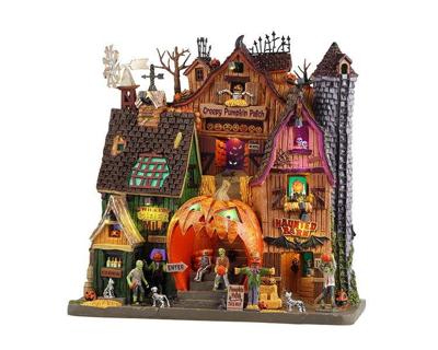 Lemax creepy pumpkin patch verlichte facade Spooky Town 2025