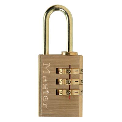 Masterlock 20mm - aluminium body with brass finish - 21mm brass plated steel shac - 620EURD