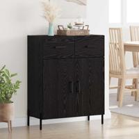 Dressoir met lade Zwart Eiken 69,5 x 34 x 90 cm Bewerkt hout - thumbnail
