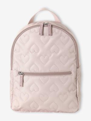 Rugzak voor de kleuterschool voor meisjes met hartenprint roze (poederkleur)