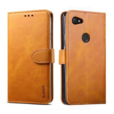 Voor Google pixel 3a GUSSIM Business Style horizontale Flip lederen draagtas met houder & kaartsleuven & portemonnee (kaki) Voor Google pixel 3a GUSSIM Business Style horizontale Flip lederen draagtas met houder & kaartsleuven & portemonnee (kaki)