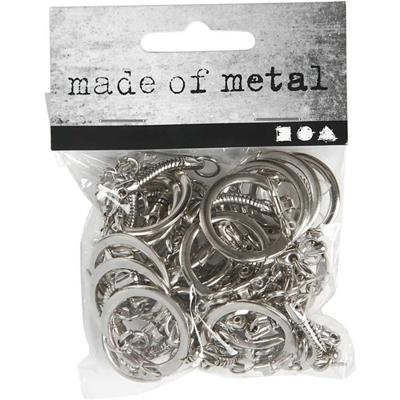 Creativ Company Sleutelhanger met ketting, 25st. - thumbnail