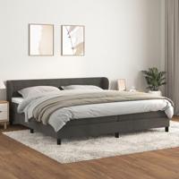 Boxspring met matras fluweel donkergrijs 200x200 cm - thumbnail