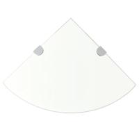 Hoekschap met chromen dragers transparant 25x25 cm glas - thumbnail