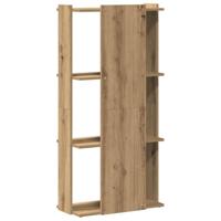 Boekenkast 3-laags 60x30x120 cm bewerkt hout artisanaal eiken - thumbnail