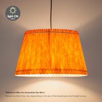 Papieren Gevouwen Lampenkap - Conisch - Oranje - ø40 x 24 cm - E27 fitting - Voor Staande Lamp - Ontworpen voor woonkamer en eetkamer - thumbnail