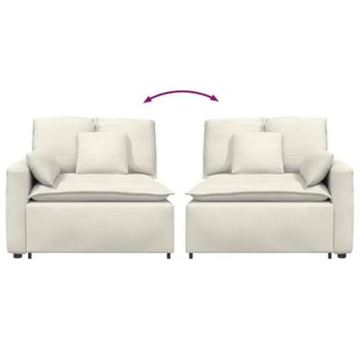 Modulaire bank Armleuning eindmodule met kussens 100 cm