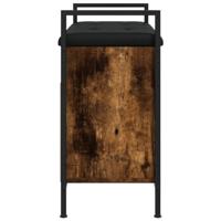 Schoenenbankje 65,5x32x57,5cm bewerkt hout gerookt eikenkleurig - thumbnail