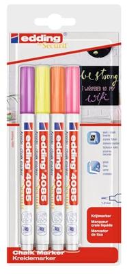 Edding 4085 Krijtmarker Framboos, Neon-geel, Neon-oranje, Neon-pink 1 mm, 2 mm