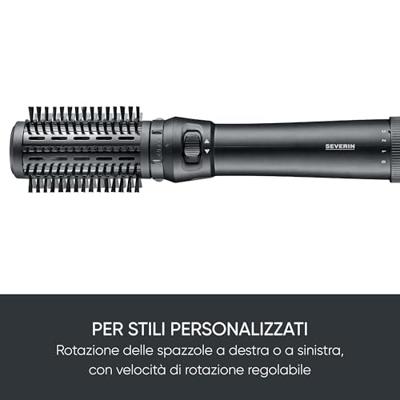 Severin WL0241 Warmeluchtborstel Zwart, Antraciet