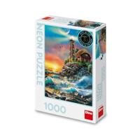 DinoToys Dino puzzel van lichttoren op een berg met neon 1000 stukjes - thumbnail