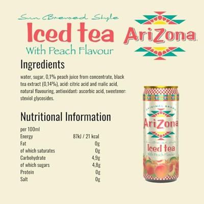 Arizona iced tea peach blik (12x33 cl)