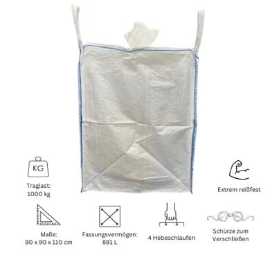 Berger & Schröter 50098 Big Bag met uitloop 90 cm x 90 cm x 120 cm