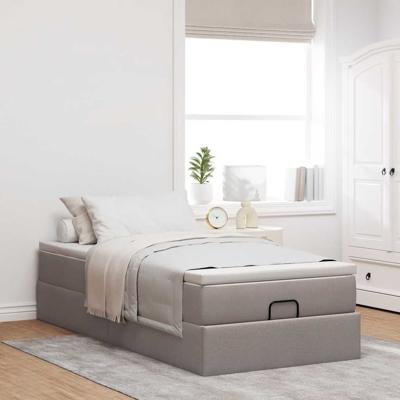 Ottoman bed met matras 90x200cm stof taupe