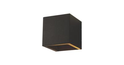 Wandlamp Artdelight Cube 2 Lichts LED 2700K Dimbaar Zwart