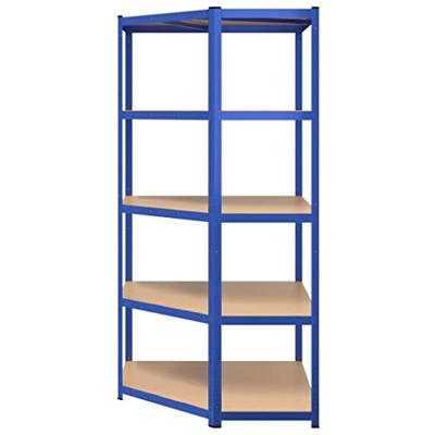Hoekrek 5-laags staal en bewerkt hout blauw - thumbnail