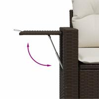 11-delige Loungeset met kussens poly rattan bruin - thumbnail