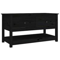 Salontafel 102x49x55 cm massief grenenhout zwart - thumbnail