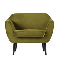 WOOOD Fauteuil 'Rocco', kleur Olijfgroen - thumbnail