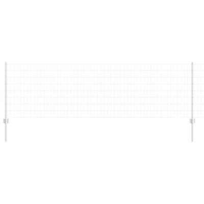 VidaXL Hek met paal zilver 0,8 x 10 m staal