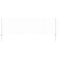 VidaXL Hek met paal zilver 0,8 x 25 m staal - thumbnail