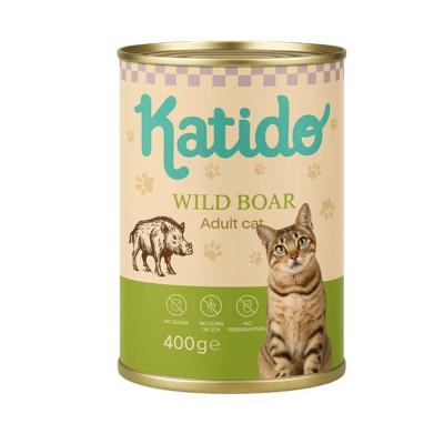 KATIDO Wild boar - nat kattenvoer - 400g