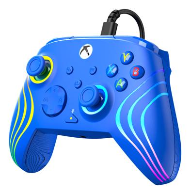 Gamepad - Xbox Series X|S, Xbox One en PC - Afterglow Wave - RGB - Bedraad - Blauw - TURTLE BEACH
