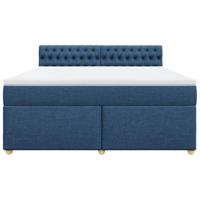Boxspring met matras stof blauw 180x200 cm - thumbnail