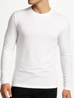 Boru Bamboo 2-pack heren shirt lange mouw - Bamboe ondershirts met ronde hals - Aansluitend - thumbnail