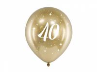 Glossy Ballonnen 40 goud (6st) - thumbnail