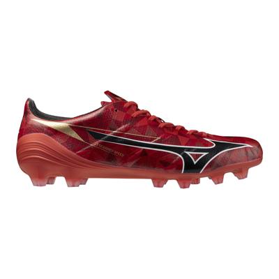 Mizuno Alpha II Elite Gras Voetbalschoenen (FG) Rood Zwart Zilver