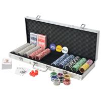 Pokerset met 500 chips aluminium - thumbnail