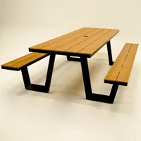 Vita Massa rechthoekige picknicktafel XL - zwart - thumbnail