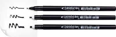 Kalligrafiepen sakura calligrapher 3 stuks zwart