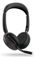 Jabra Evolve2 65 Flex Link380c UC + pad On Ear headset Bluetooth Stereo Zwart Noise Cancelling Headset, Microfoon uitschakelbaar (mute), Volumeregeling, - thumbnail
