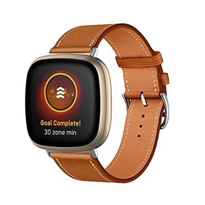 Fitbit Versa 3/4 & Sense 1/2 leren bandje - Bruin Fitbit Versa 3/4 & Sense 1/2 leren bandje - Bruin