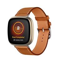 Fitbit Versa 3/4 & Sense 1/2 leren bandje - Bruin - thumbnail