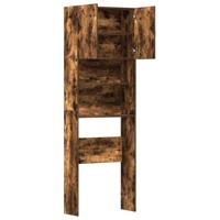 Wasmachinekast 64x24x190 cm bewerkt hout gerookt eikenkleurig - thumbnail