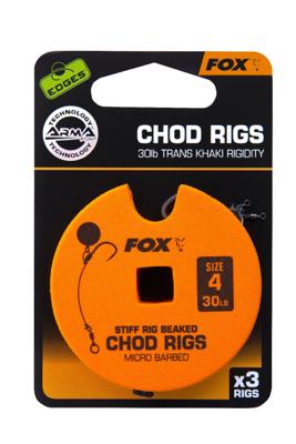 Fox Edge Armapoint Stiff Rig Beaked Chod Rigs 3St. 25LB Size 7