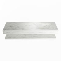 MONDIAZ ALAN-DLUX 150cm planchet Opalo. Vrijhangende wastafel CLOUD rechts 1 kraangat, kleur Opalo. - thumbnail