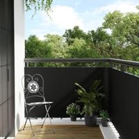 VidaXL Balkonscherm 400x80 cm poly rattan zwart - thumbnail