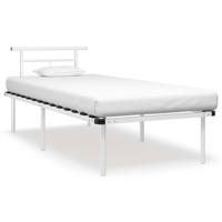 Bedframe metaal wit 90x200 cm - thumbnail