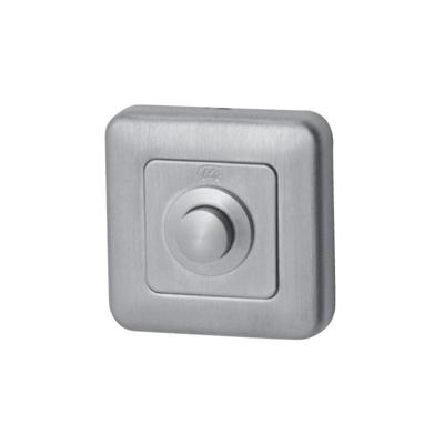 Hardbrass Beldrukker Qbe vierkant - mat chroom Hardbrass Beldrukker Qbe vierkant - mat chroom