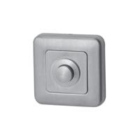 Hardbrass Beldrukker Qbe vierkant - mat chroom - thumbnail